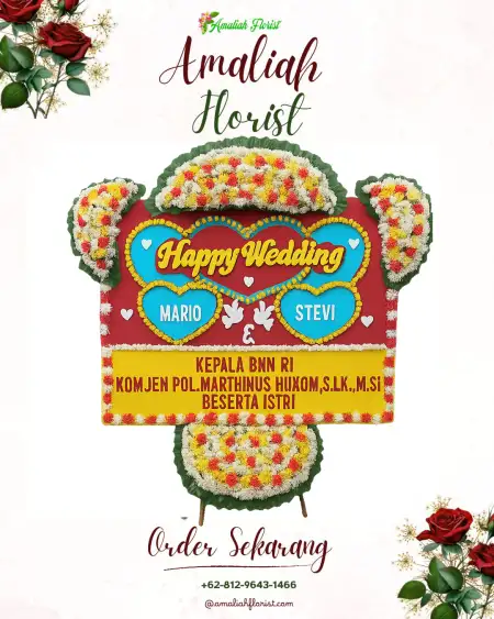 Papan Bunga Pernikahan Telukan